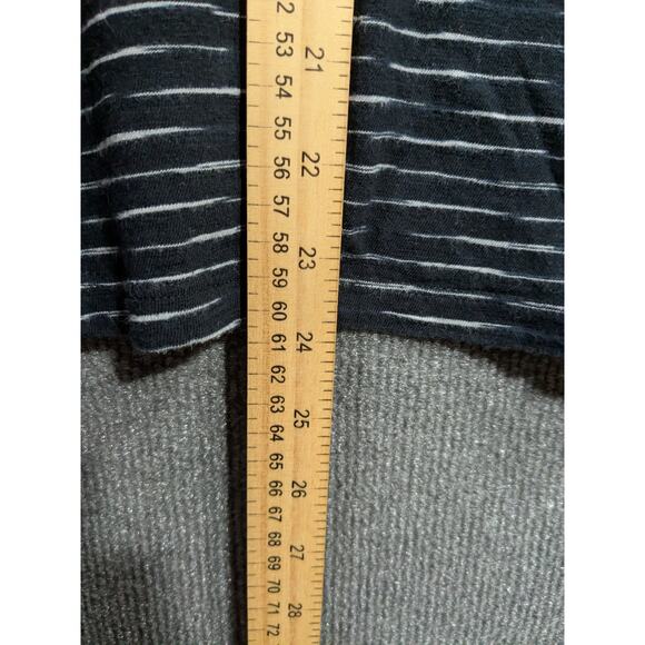 Habitat Top Womens Small Stripe Pieced Abstract Artisan Tee T Shirt Navy - Picture 7 of 10